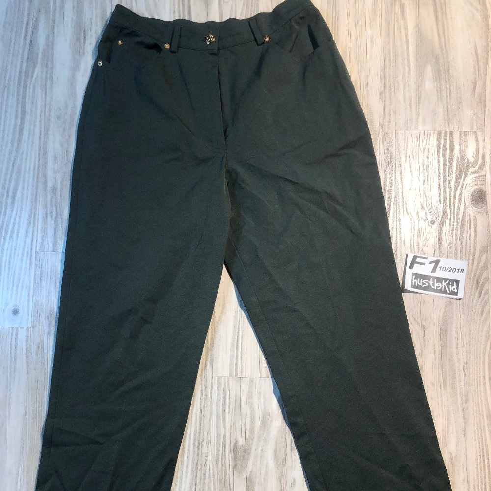 ST JOHN SPORT by Marie Gray Green Pants Stretch 6
